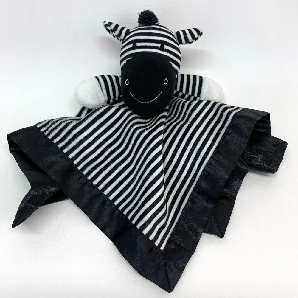 Circo Zebra Lovey Black White Striped Satin Plush Security Blanket Target 2016